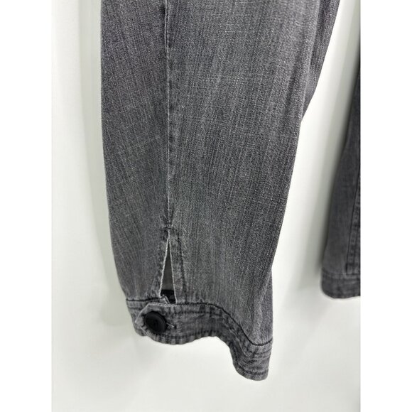 Eileen Fisher Tencel Tapered Button Ankle Crop Pant Black Large - Picture 3 of 7